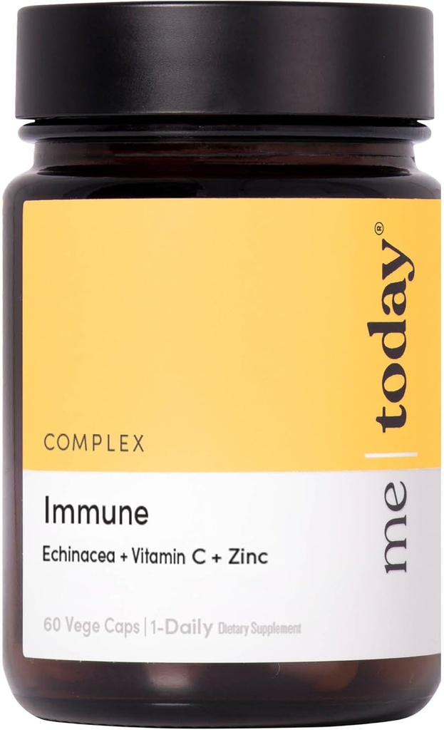 me today Immune Support Supplement voor volwassenen Echinacea, vitamine C met zink en vitamine D3 voor dagelijkse Immune System Booster, Wellness and Defense, vegetarisch, 60 porties