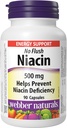Webber Naturals Geen Flush Niacin Vitamine B3 Capsule, 500mg 90 Tellen