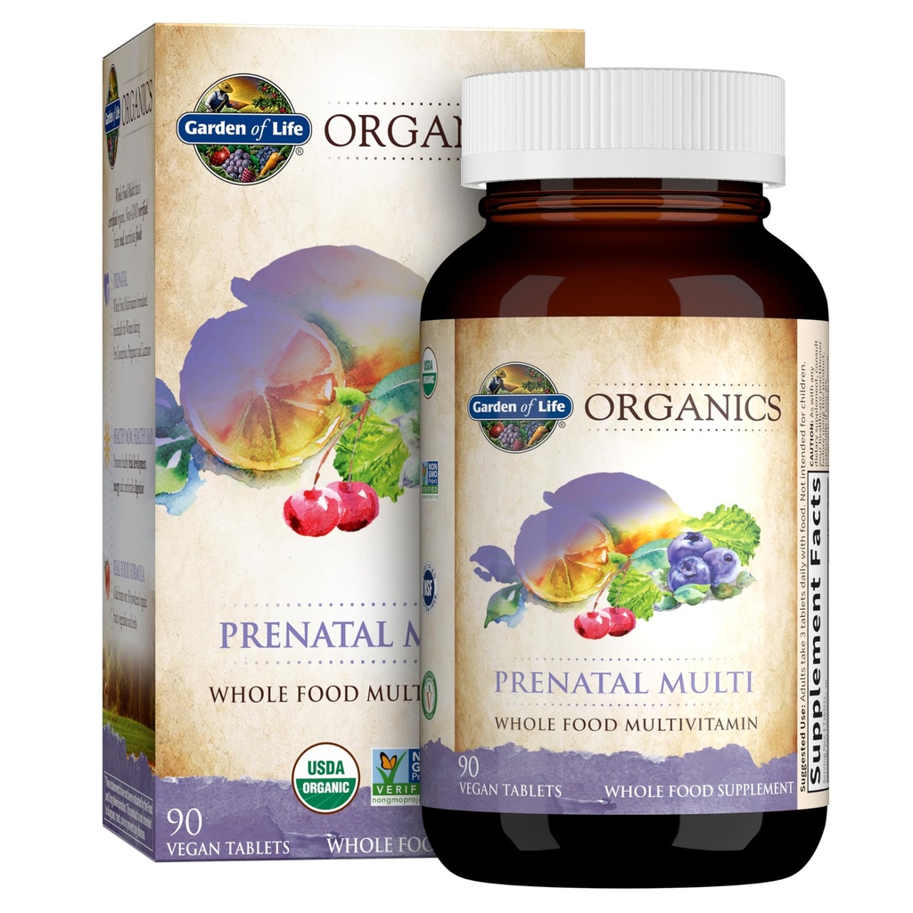 Tuin van het leven Organics Vrouwen... Prenatale Multivitamine met Vitamine D3, B6, B12, C & Iron, Folaat voor Energie... & Gezonde Foetale Ontwikkeling... Biologische, niet-GMO, Glutenvrij, Veganistisch, 90 dagen aanbod