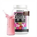 INVIGOR8 Superfood Gras Fed Wei Proteine Isolaat Shake Natuurlijke aardbeien Glutenvrije en niet GGO Meal Vervanging met Probiotica en Omega 3 (645g)