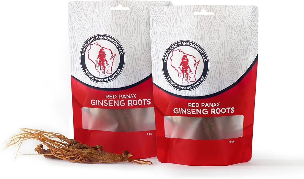 Dairyland Management LLC Red Panax Ginseng Root - 8 oz Pack of Korean Panax Ginseng Root - Authentic Panax Ginseng - Non-GMO, Gluten Free Ginseng Root - Gebruik Ginseng in soep, thee, congee