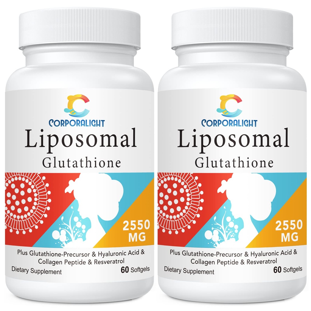 Liposomale Glutathion Softgels, Verbeterde Absorptie - Liposomale Levering, Actieve Vorm L-Glutathione, Cellulair, Immuunfunctie en Lever Detox, Rijk aan Antioxidant Formula, Glutenvrij, 120 Softgels