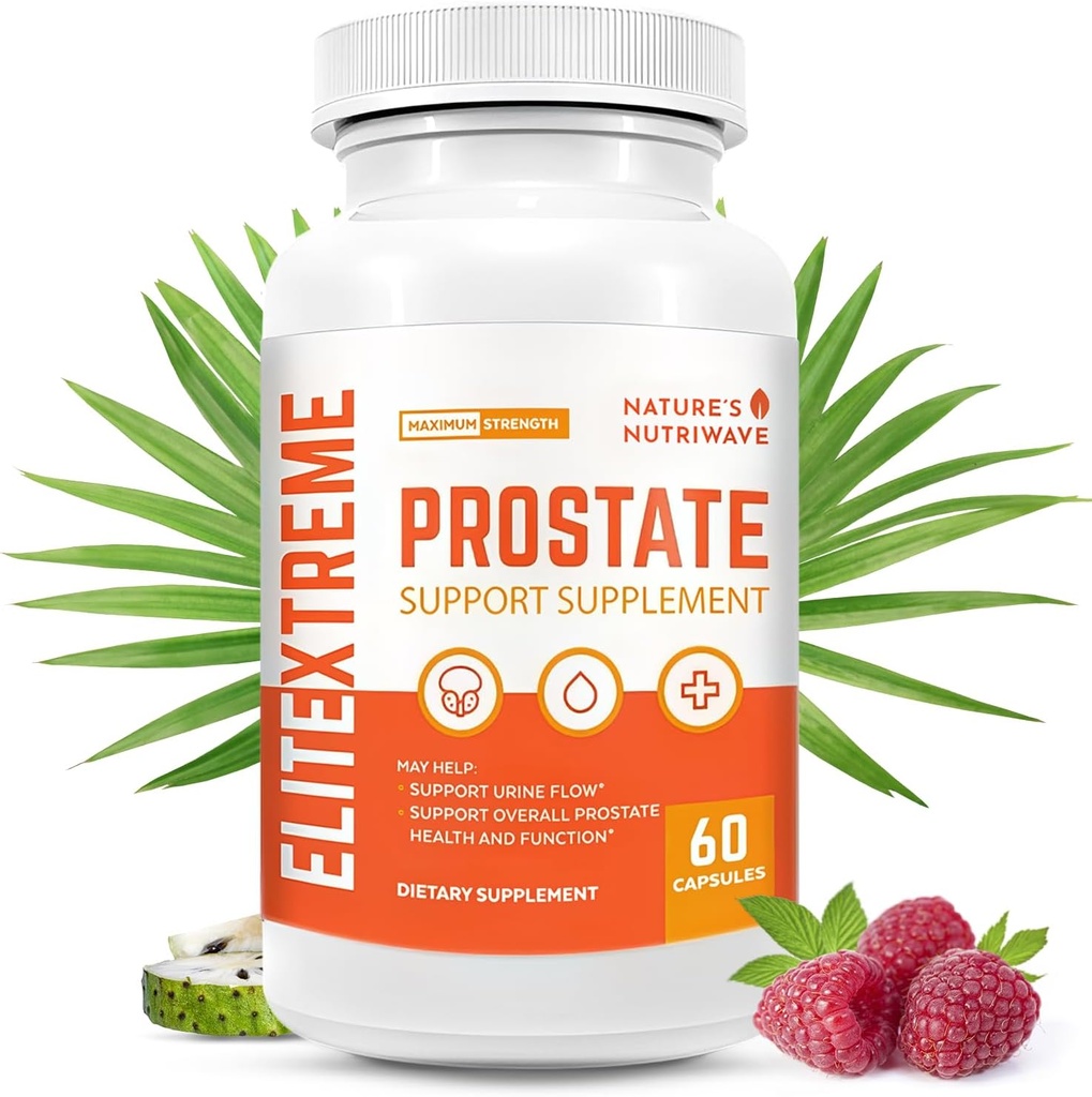 EliteXtreme Health Supplement - Natural Formula met Saw Palmetto, Plant Sterols, Zink, en Vitaminen, Made in USA, 60 Capsules, 1 maand Supply