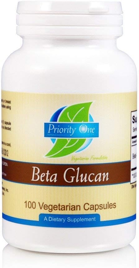 Priority One Vitaminen Beta Glucon 100 Vegetarische Capsules Beta 1,3/1,6 D-Glucan Health Immune Response