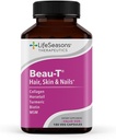 LifeSeasons Beau-T - Hair, Nail, & Skin Supplement - Bevordert gezonde haar- en nagelgroei - Ondersteunt Heldere huid en gevechten Acne - Nagelversterker - Bevat Biotin Collagen Kurkuma - 180 capsules