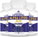 Liposomal Alpha Lipoïnezuur 1600mg per portie, ALA Supplement voor Antioxidant Health,Energy and Metabolisme-Gluten Free & Non GMO 180 Capsules