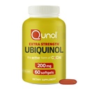 Qunol 200mg Ubichinol, Krachtig Antioxidant voor Hart en Bloedvat Gezondheid, Essentieel voor energieproductie, Natuurlijke Supplement Actieve Vorm van CoQ10, 60 Tel.