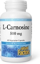 Natuurlijke factoren, L-Carnosine 500 mg, Ondersteunt gezonde veroudering, spier- en hersenfunctie, Dieetsupplement, 60 capsules (60 porties)