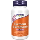 NU Voedingssupplementen, Kurkuma & Bromelain (gestandaardiseerde kurkumaextract) met bromelain 2400 GDU/g, 90 Veg Capsules