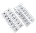 2 Pack OPP Clear Daily Pill Box Organizer, Weekly Pill Organizer 2 keer per dag voor pillen, supplementen en medicijnen, Am Pm Pill Organizer 7 Dag, Pill Box 7 Dag - 6,7 x 3,2 x 1 inch