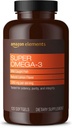 Elementen Super Omega-3, EPA & DHA Omega-3 vetzuren (1280 mg per portie, 2 Softgels), natuurlijke citroensmaak, 120 Tellen (Verpakking kan variëren)