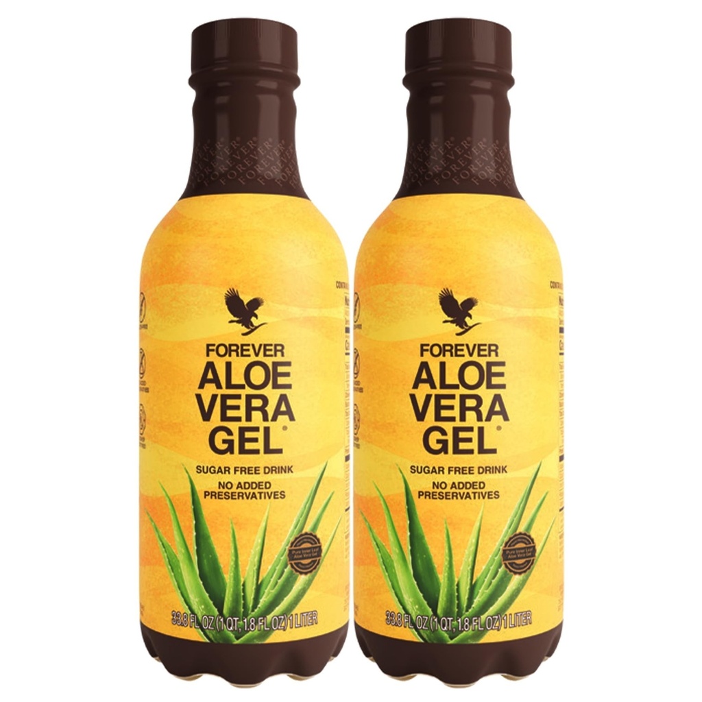 Forever Living - Forever Aloë Vera Gel - 99,7% Pure Inner Leaf Aloë Vera Juice - Conservative-Free - 33,8 floz (Pack of 2)