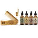 Baard Vouwen Houten Comb en 4 Pack Baard Olie voor mannen - Door opvallende Vikingen