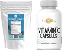 Bundel, Fine Powder Vitamin C, 454 porties, en vitamine C Capsules, 200 capsules