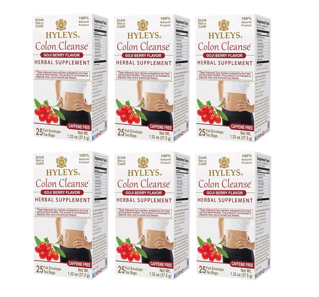 Hyleys Colon Cleanse Thee Goji Berry Smaak (6 Pack - 150 Theezakjes Totaal)