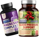 Number One Nutrition N1N Premium Blood Pressure Support [13 Potent Ingredients] with Hawthorn and Hibiscus, and Magnesium Complex [500mg High Absorption], 2 Pack Bundle