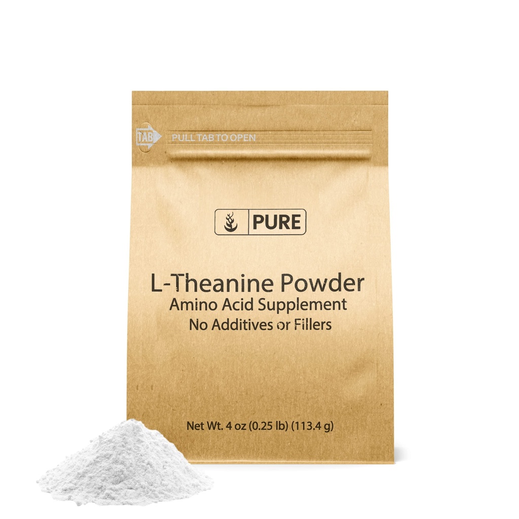 PURE ORIGINEEL INGREDIËNTEN L-Theanine (4 oz) Aminozuursupplement, geen additieven of fillers