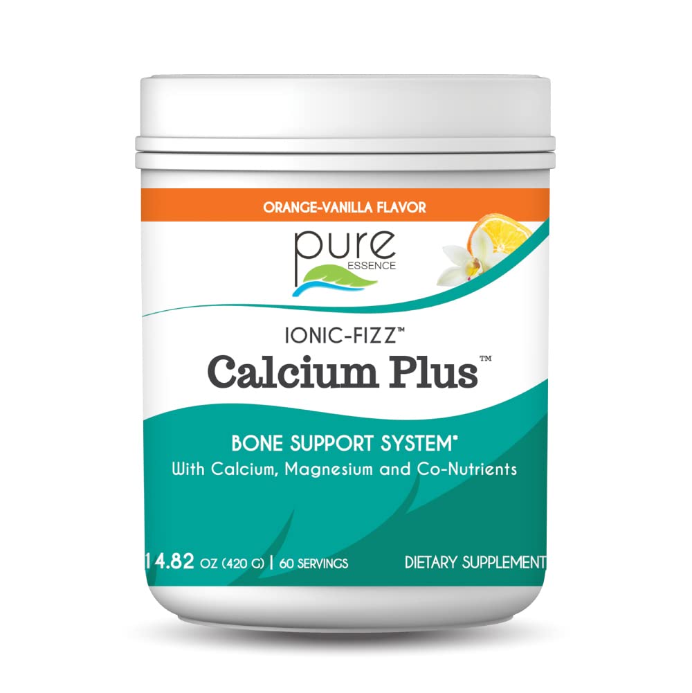 Ionic Fizz Calcium Plus by Pure Essence - Perfect Calcium/Magnesium Ratio met vitamine A, B, C, D en Kalium Sterke Bones - Oranje Vanille - 14,82 oz
