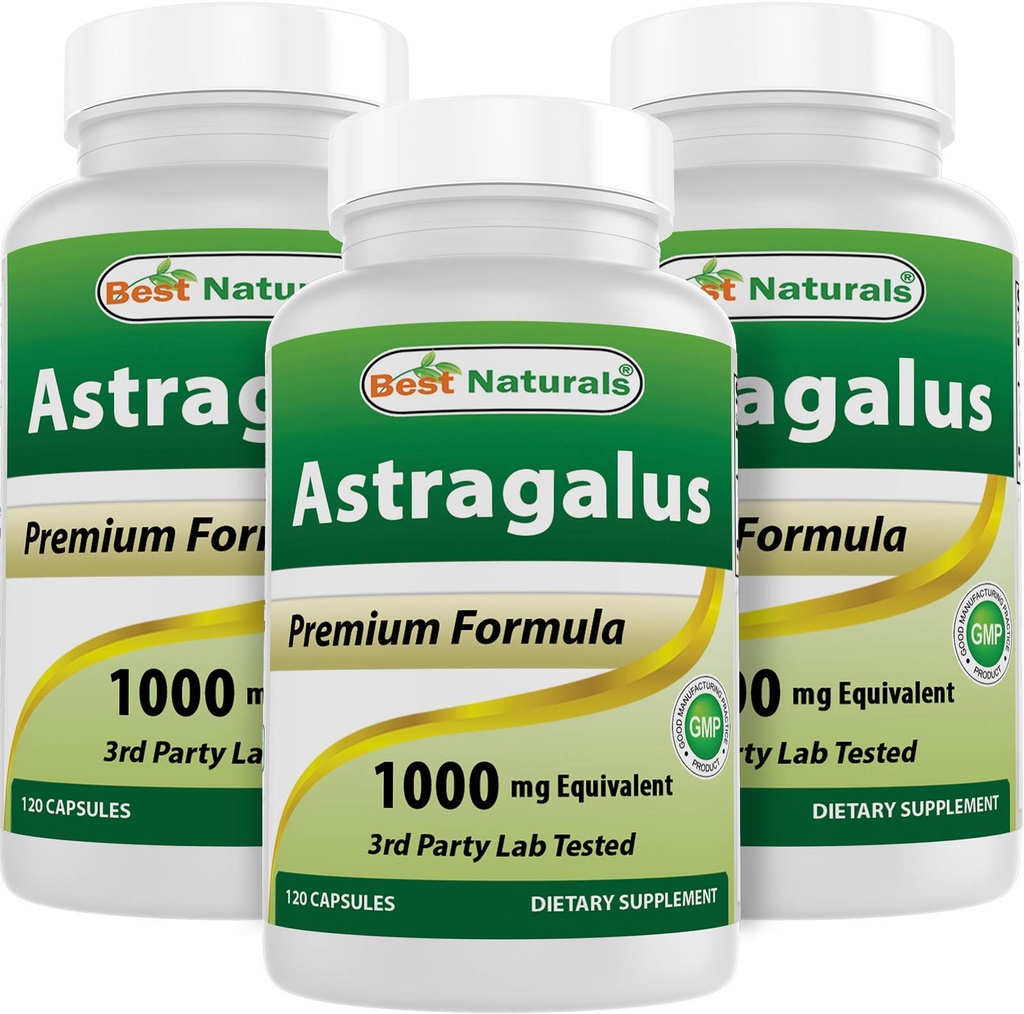 Best Naturals Astragalus Capsule, 1000 mg, 120 Telling (verpakking van 3)