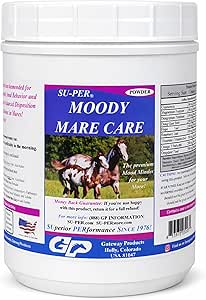 SU-PER Moody Mare Care Powder - Herbal Blend for Balanced Disposition & Normal Gedrag bij paarden - 2,5 lbs (2 Pack)