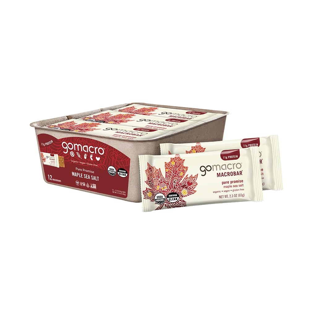 GoMacro MacroBar Biologische Vegan Protein Bars - Maple Sea Salt (2,3 Ounce Bars, 12 Tellen)