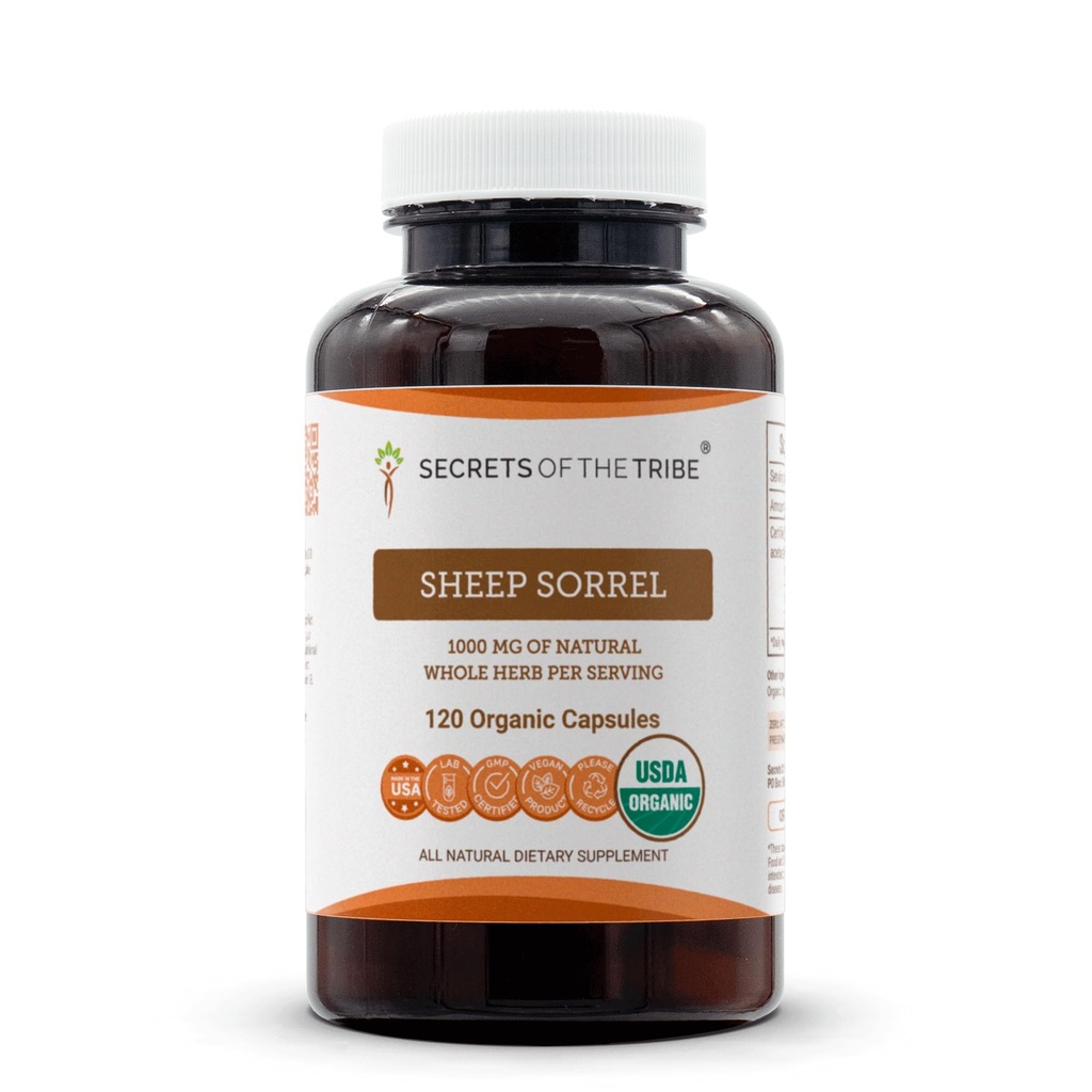 Geheimen van de stam Schapen Sorrel 120 Capsules, Gemaakt met plantaardige capsules en USDA Biologische Rumex Acetosella Gezonde Digestieve Tract (120 Capsules)