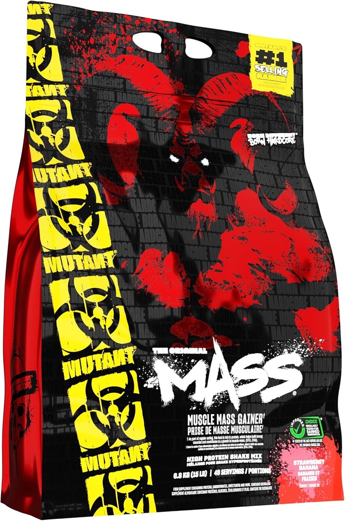 PVL Mutant Mass 6800 g Aardbei en banaan Gewicht Gain Shake Poeder