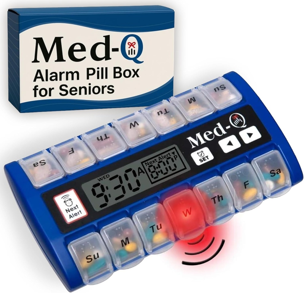 Digitale pildoos met alarmen Pill Organizer met knipperende verlichting & piepende herinneringen 