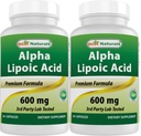 Best Naturals Alpha Lipoïnezuur 600 mg 60 Capsules - ALA Krachtige Antioxidant (60 Telling (verpakking 2))