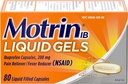 Motrin IB 200 mg Ibuprofen Liquid Gel Pain Reliver/Fever Reducer for Aches & Pain, 80 ct