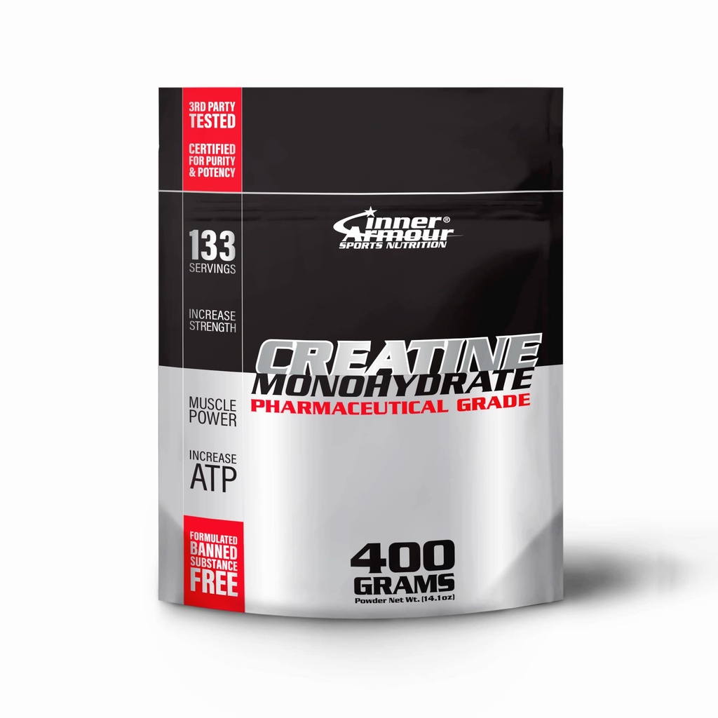 Gemicroniseerde Creatine Monohydraat poeder - Verhoog spierkracht & endurance - snelle oplossen, smaakvrij, Vegan Fitness Supplement, Keto Vriendelijk - 400 gr of 133 porties