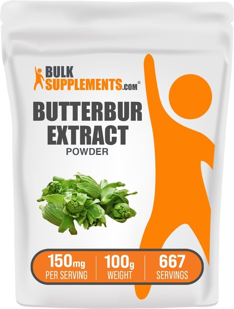 BulkSupplements.com Butterbur Extract Powder - Butterbur Supplements, Antioxidanten Supplement - Vegan & Glutenvrij, 150mg per portie, 100g (3,5 oz) (pakket van 1)