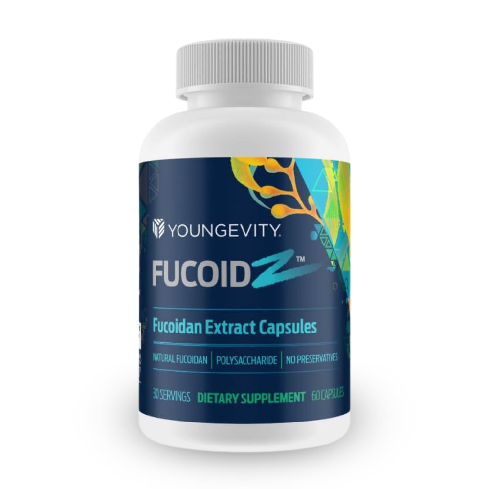 Youngevity FucoidZ - Pure Organic Maritech Fucoïdan Extract & Cofactors (Vitamine C, Zink, Vlierbes + Botanical Blend) - Immune Support - Super Antioxidant - 60 Capsules