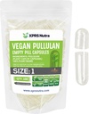 XPRS Nutra Maat 1 Pullulaanse Lege Capsules - 100 Tellen Clean Label Plantcaps Helder Lege Vegan Capsules - Premium Vegetarische Pillen - Do-It-Yourself Plantaardige Capsule vullen
