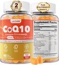 Suikervrije CoQ10 200mg Gummies - Co-enzym Q10 w/Taurine, Vitamine E, C, B6, B12, Zink - High Absorptie CoQ10 Supplement for Antioxidant, Cellular Energy & Hear-t Health, Vegan 120 C