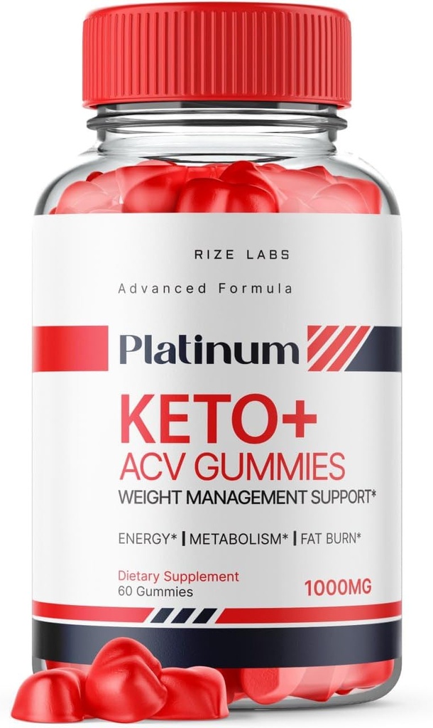 rize labs Platinum Keto AVC Gummies voor gevorderd gewichtsverlies, supplement voor maximale sterkte Gomitas (60 Gummies)