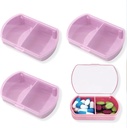 4PCS Kleine pil geval Travel pil Box Cute pil Organizer voor Purse Portable Daily Medicine Organizer 2 Compartiment pil houder voor vitamines, Visolie, Supplementen