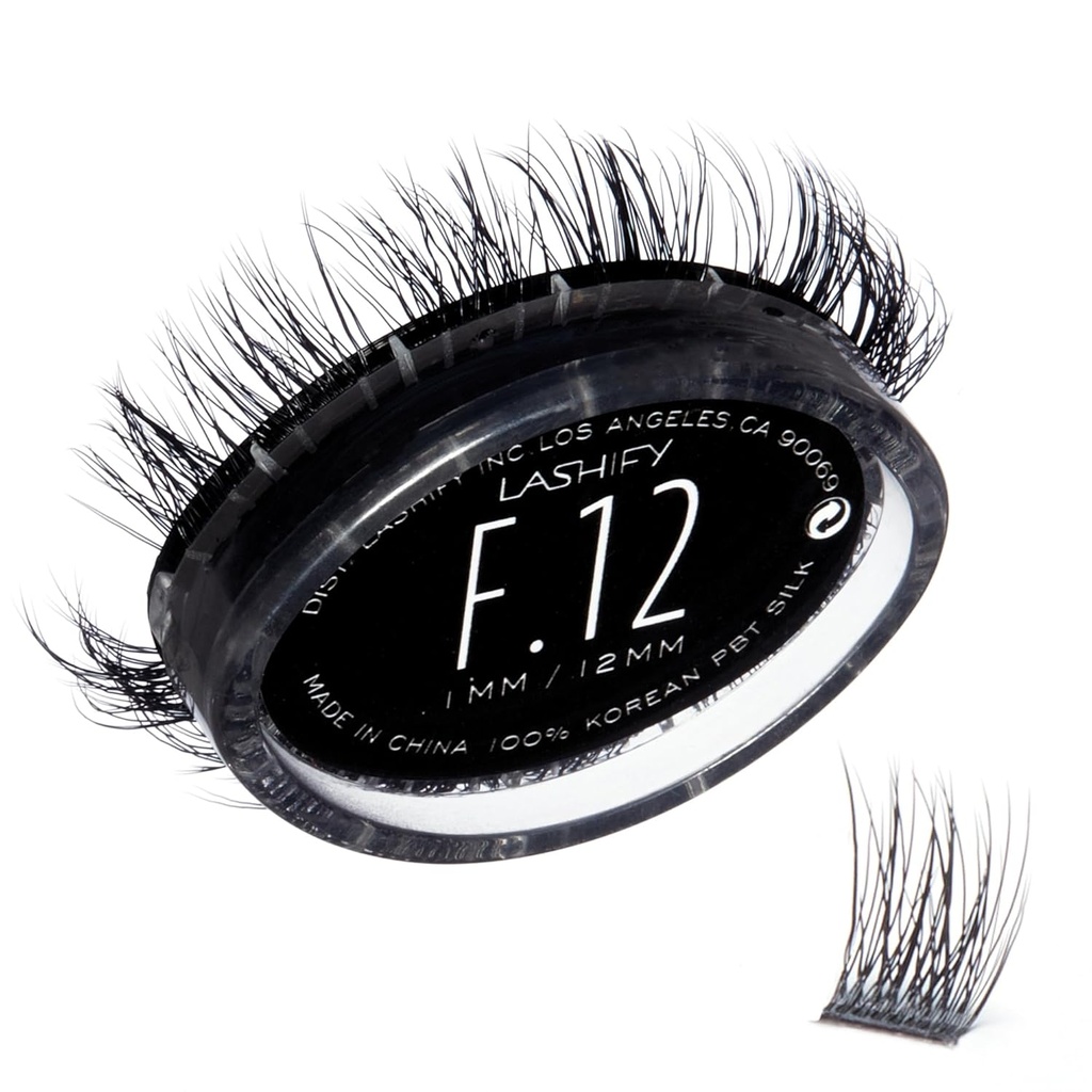 Lashify Fluffy 12mm Gossamer wimperextensies Navullen, Zwart, Makkelijk DIY Valse wimpers toe te voegen volheid en dimensie