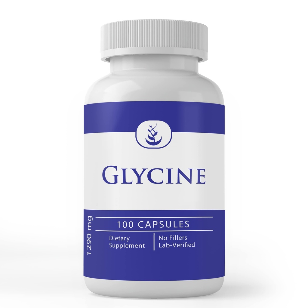 Pure Original Ingrediënten Glycine, (100 capsules) Pure, Geen Additieven of Fillers, Lab geverifieerd