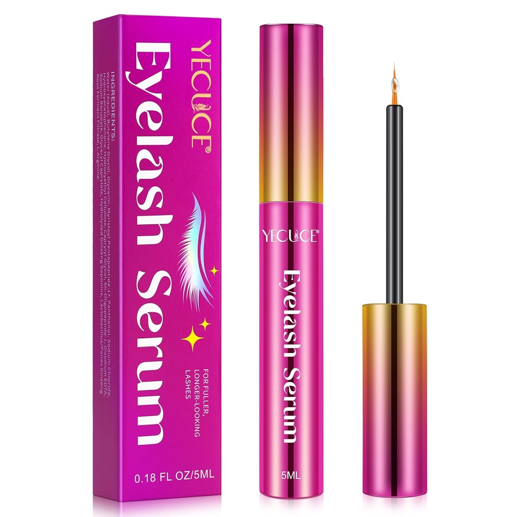Lash Serum,5ML Lash Serum voor wimpergroei, Premium Eyelash Growth Serum voor langere, vollere en dikkere wimpers, Boost Lash Growth Serum: ontketen de kracht van de natuur voor mesmerizing wimpers