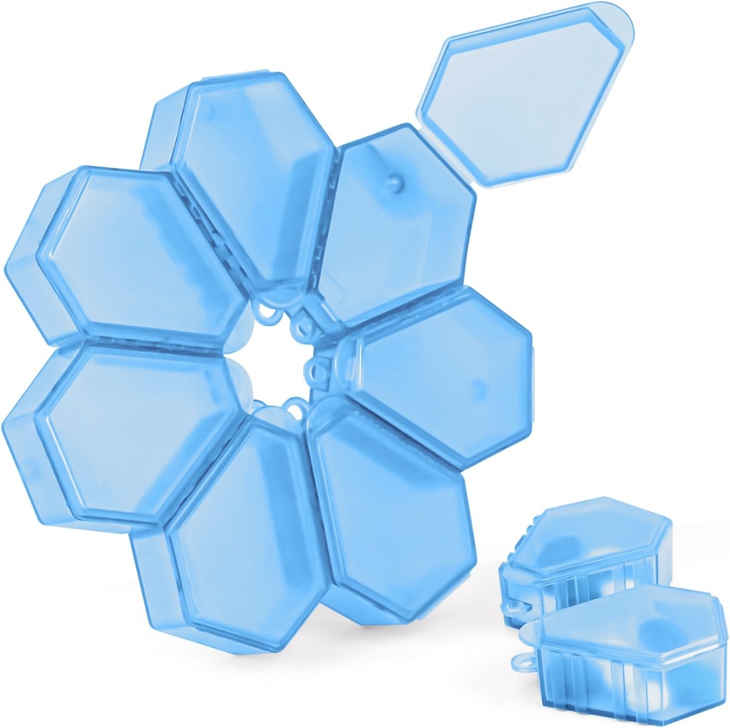 7-in-1 Travel Pill Organizer Set bevat 7 kleine pil Box componenten die kunnen worden samengevoegd in een ronde grote pil Box, elke kleine pil kast component kan afzonderlijk worden gebruikt (1Pack Blue)