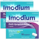 Imodium Multi-Symptom Relief Caplets with Loperamide Hydrochloride and Simethicone, Anti-Diarrheal Medicine for Treatment of Diarrhea, Gas, Bloating, Cramps & Pressure, 2 Pack