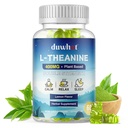 L-Theanine Gummies 400mg, Kauwbare Theanine Supplement voor Volwassenen & Kids 4+, Natuurlijke Stress Relief, zzZ & Focus Supplement, Veganistisch, Lage Suiker, Niet-Drowsy, Lemon Flavor, 60 Kauwtabletten
