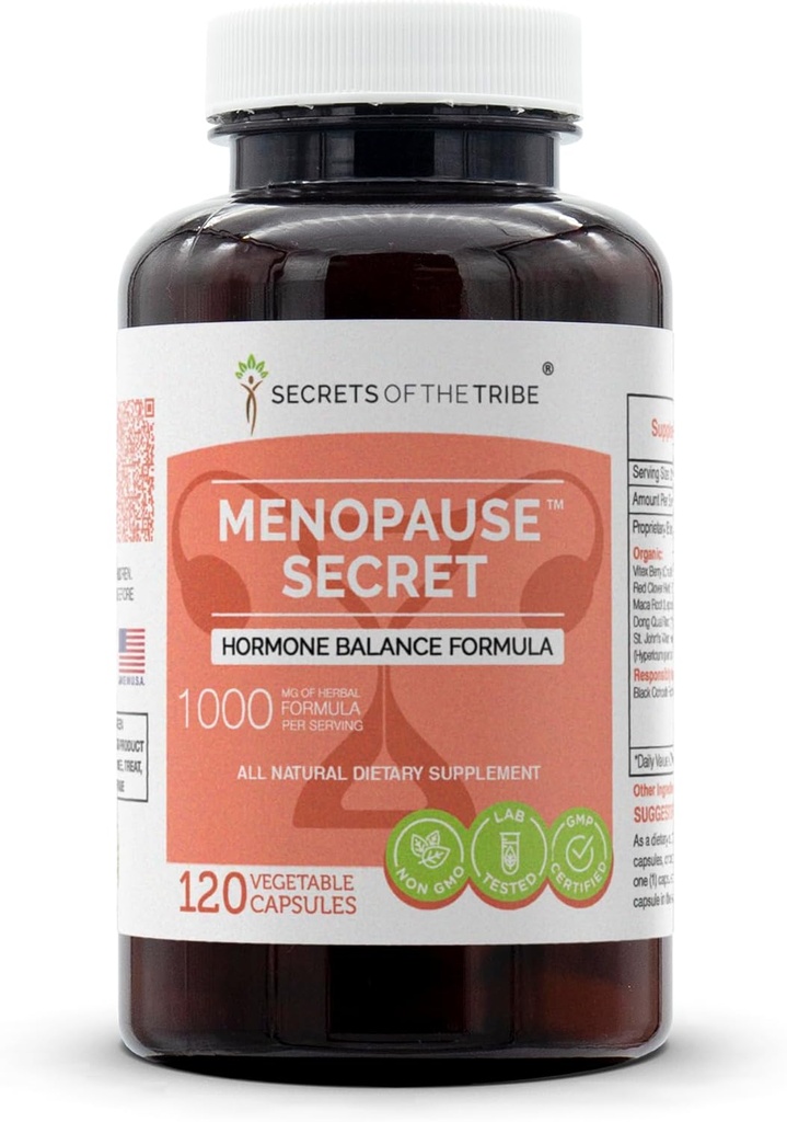 Geheimen van de Stam - Menopauze Secret, Hormone Balance Formula, Herbal Supplement Blend (120 Capsules)