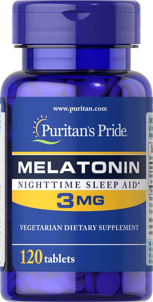 Puritanen Pride Melatonine 3 Mg Tablets, 120 Tel.