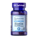 Puritan's Pride Premium Ultra Mega Biotin 10.000mcg, Dieetsupplement voor gezond haar, huid, nagels, en energie Metabolisme ondersteuning, 100 dagen levering, 100 snelle release Softgels
