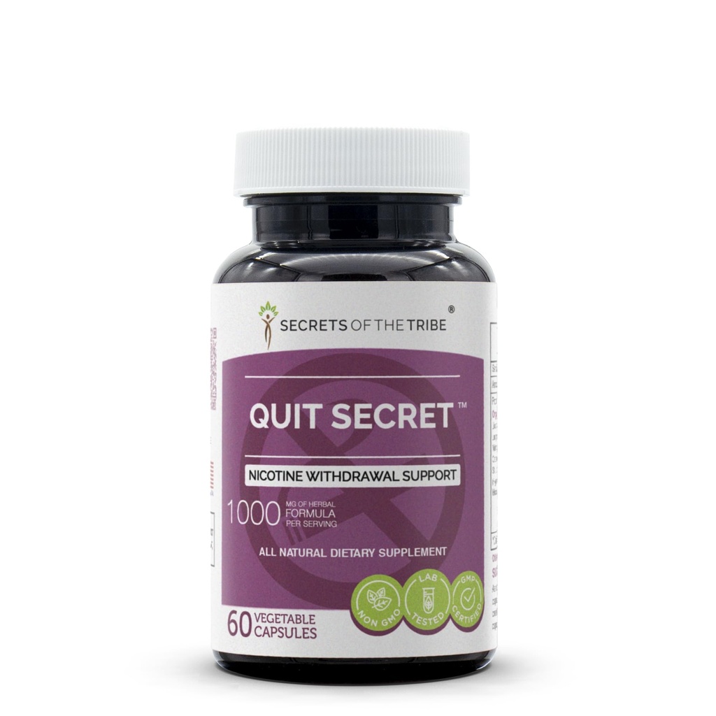 Geheimen van de stam - Afsluiten geheim, Nicotine terugtrekking ondersteuning, kruidensupplement Blend (60 capsules)
