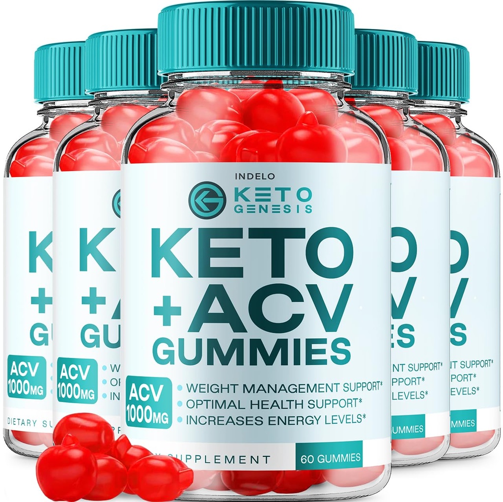 (5 Pack) Keto Genesis ACV Gummies Advanced Gummies 1000mg, Genesis Keto + ACV Weight Management Gummies Apple Cider Vinegar Genesis ACV Gummies Dieetsupplement Genesis Gummies Reviews (300 Gummies)