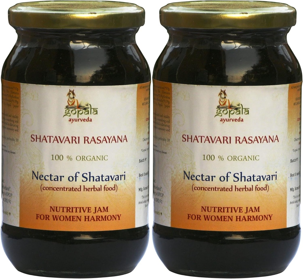 GOPALA AYURVEDA Shatavari Rasayana 250g - Ayurvedische kruidenjam gemaakt met 100% USDA gecertificeerde biologische kruiden (verpakking van 2)