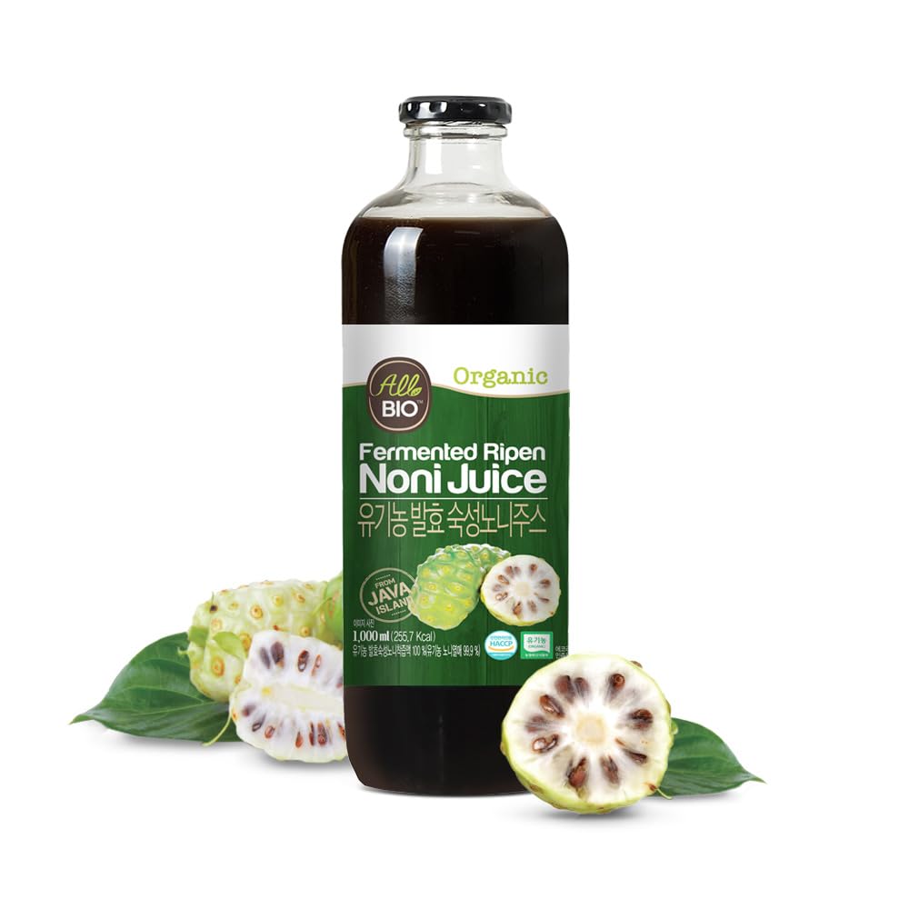 Java Biologische NNI Juice Extract - 33,8 fl oz (1L) Fles - 100% Pure Resveratrol & Fermented Noni door ALLBIO